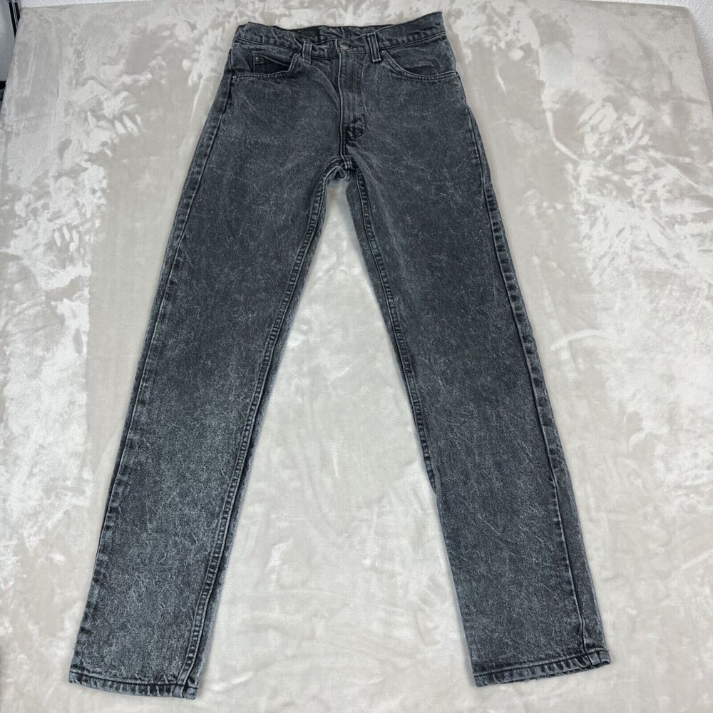 VTG Levis 505‎ Jeans Mens 28x31* Grey Acid Wash Black Tab USA Retro Grunge 80s